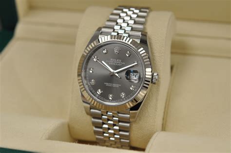 rolex datejust 41 rhodium diamond dial jubilee bracelet